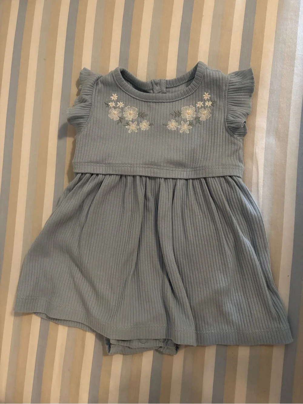 Carter's Light Blue Embroidered Dress with White Cardigan Set